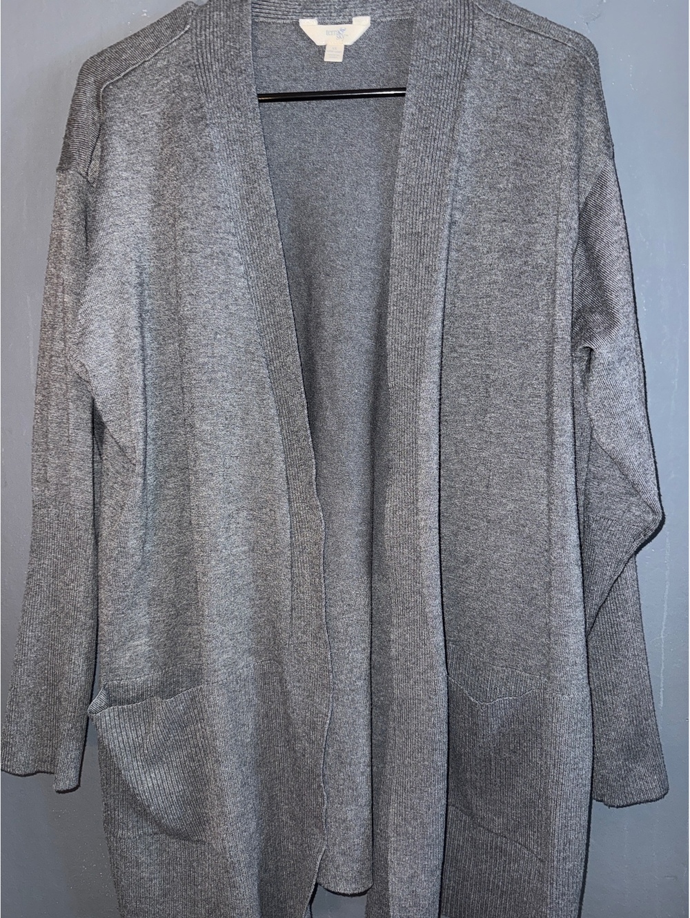 Terra & Sky Gray Open Front Cardigan Sweater Size XL - Picture 2 of 4
